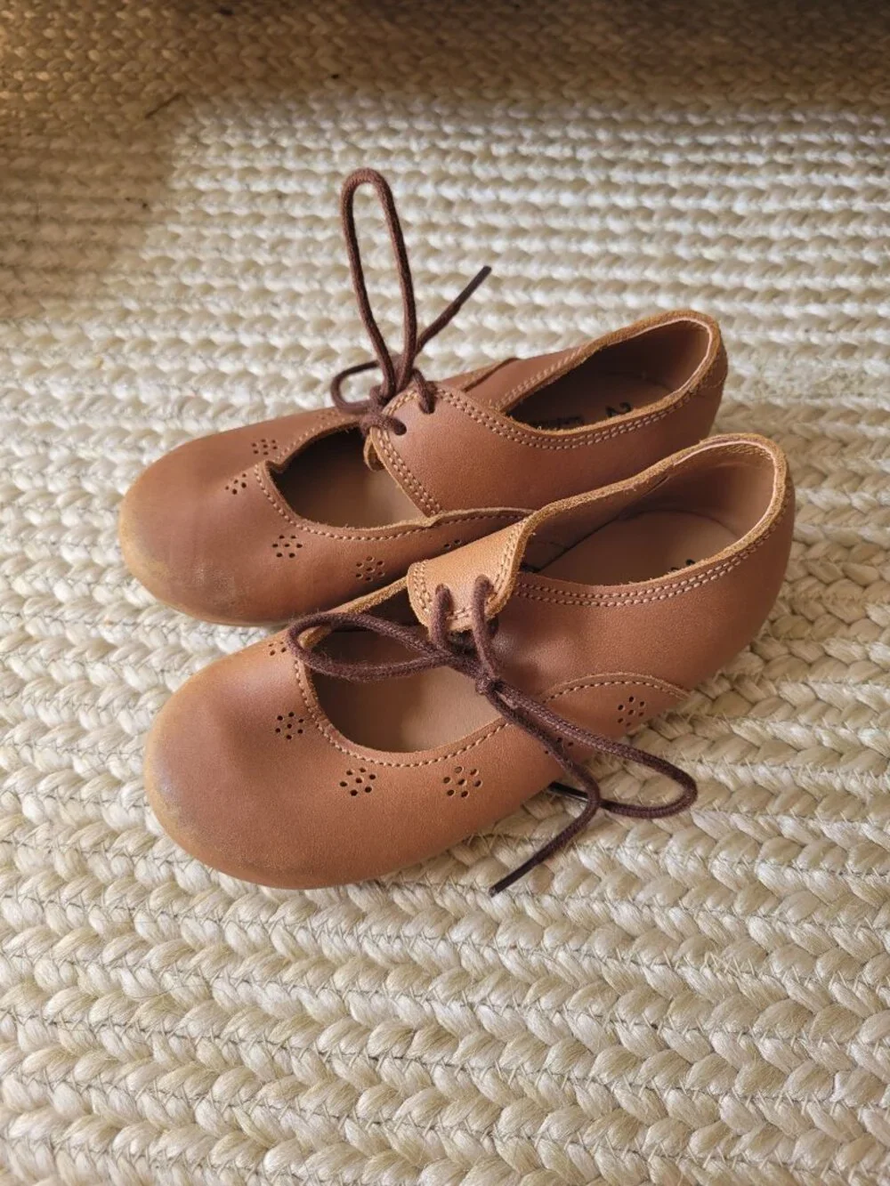 Adelisa & Co Kid's Mary Jane Leather Shoes-Brown